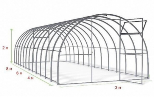 Теплиця Дніпро-4 каркас 4х8