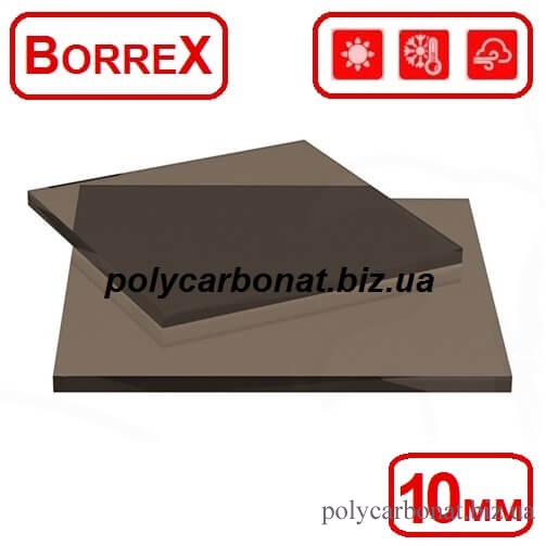 Монолитный поликарбонат Borrex 10 мм