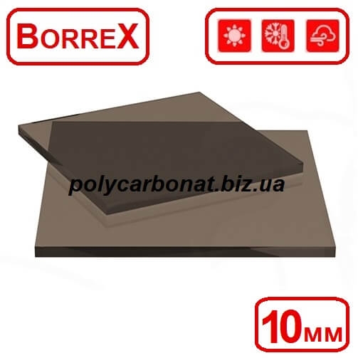 Монолитный поликарбонат Borrex 10 мм